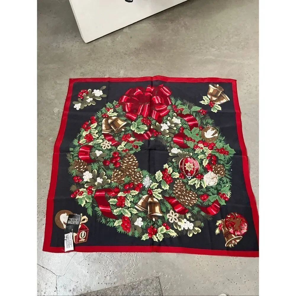 Collection XIIX Christmas Wreath Silk Scarf
